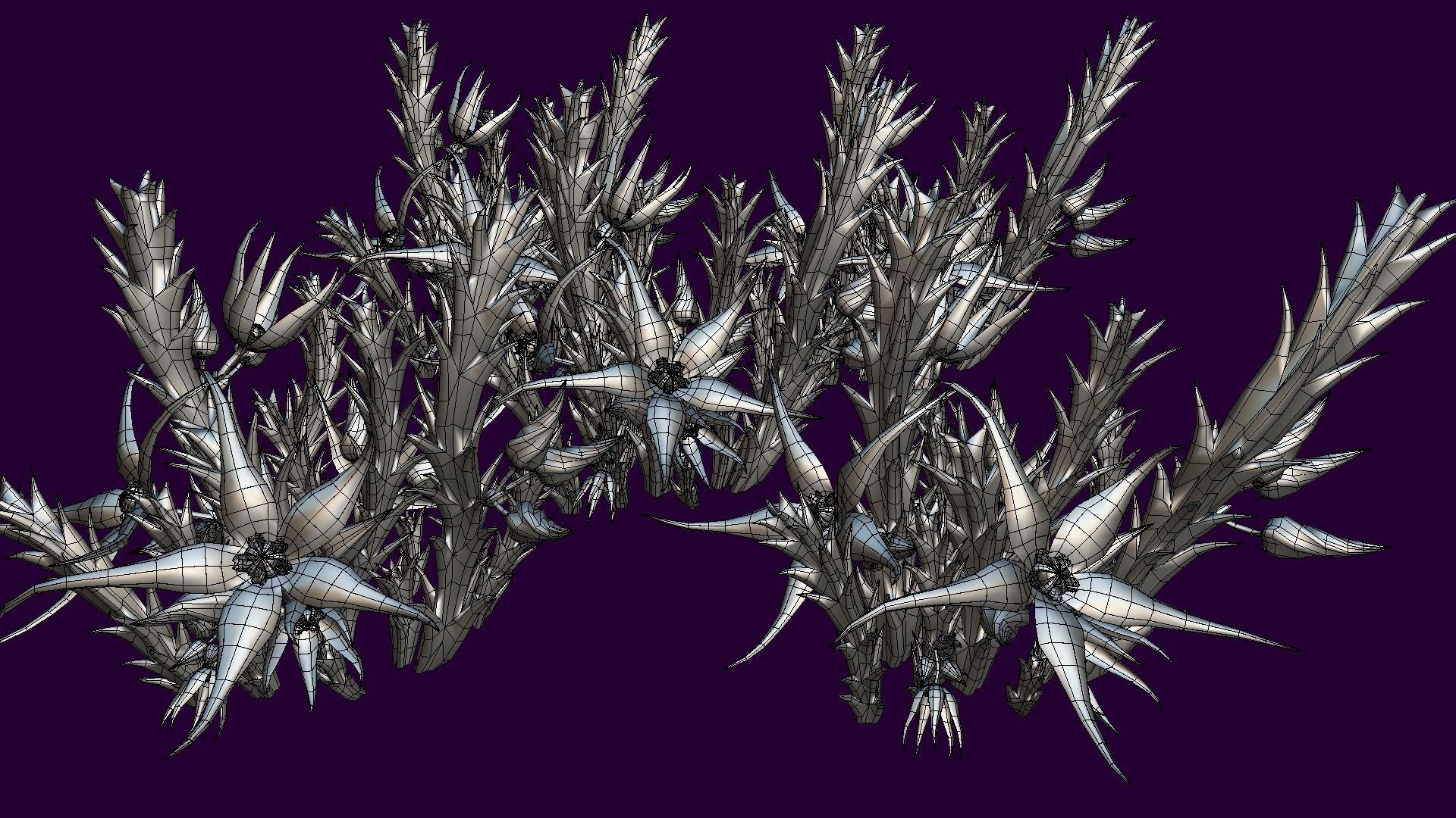 Flower Orbea caudata Low-poly 3D model_7