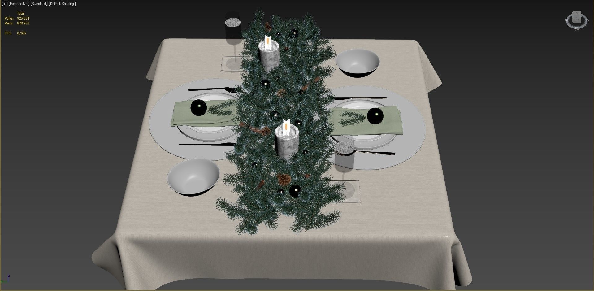 New Years table setting 3D model_7
