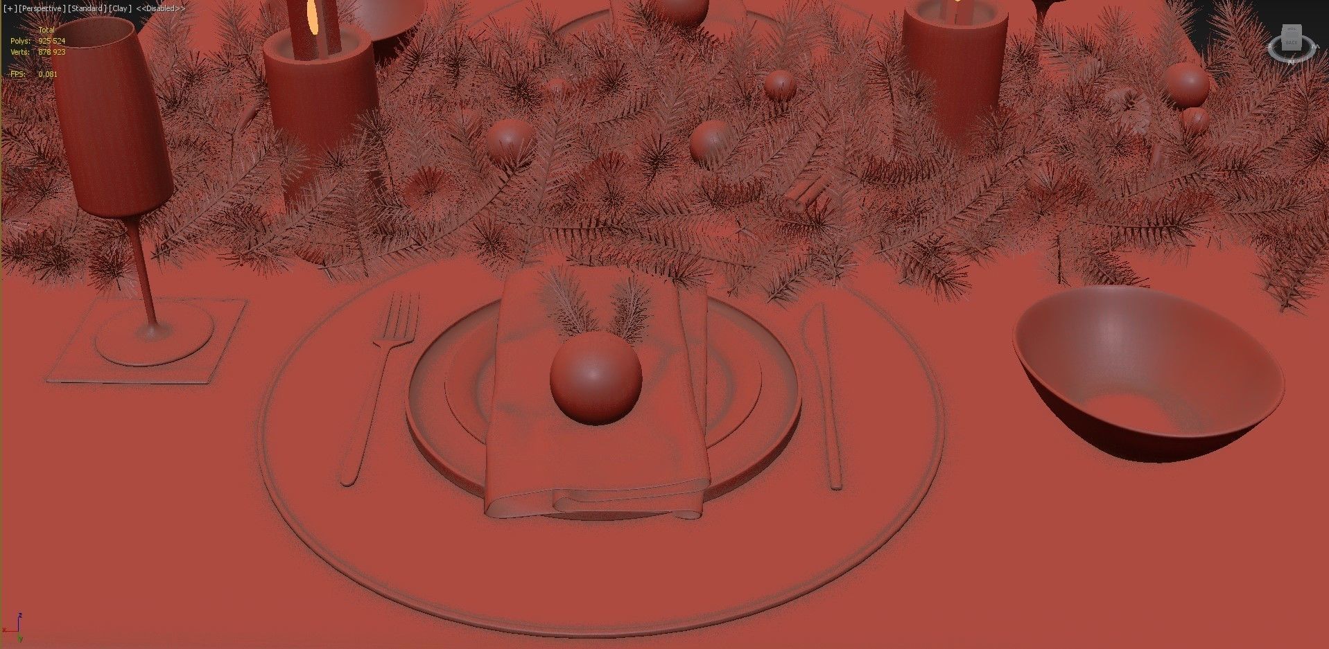 New Years table setting 3D model_14