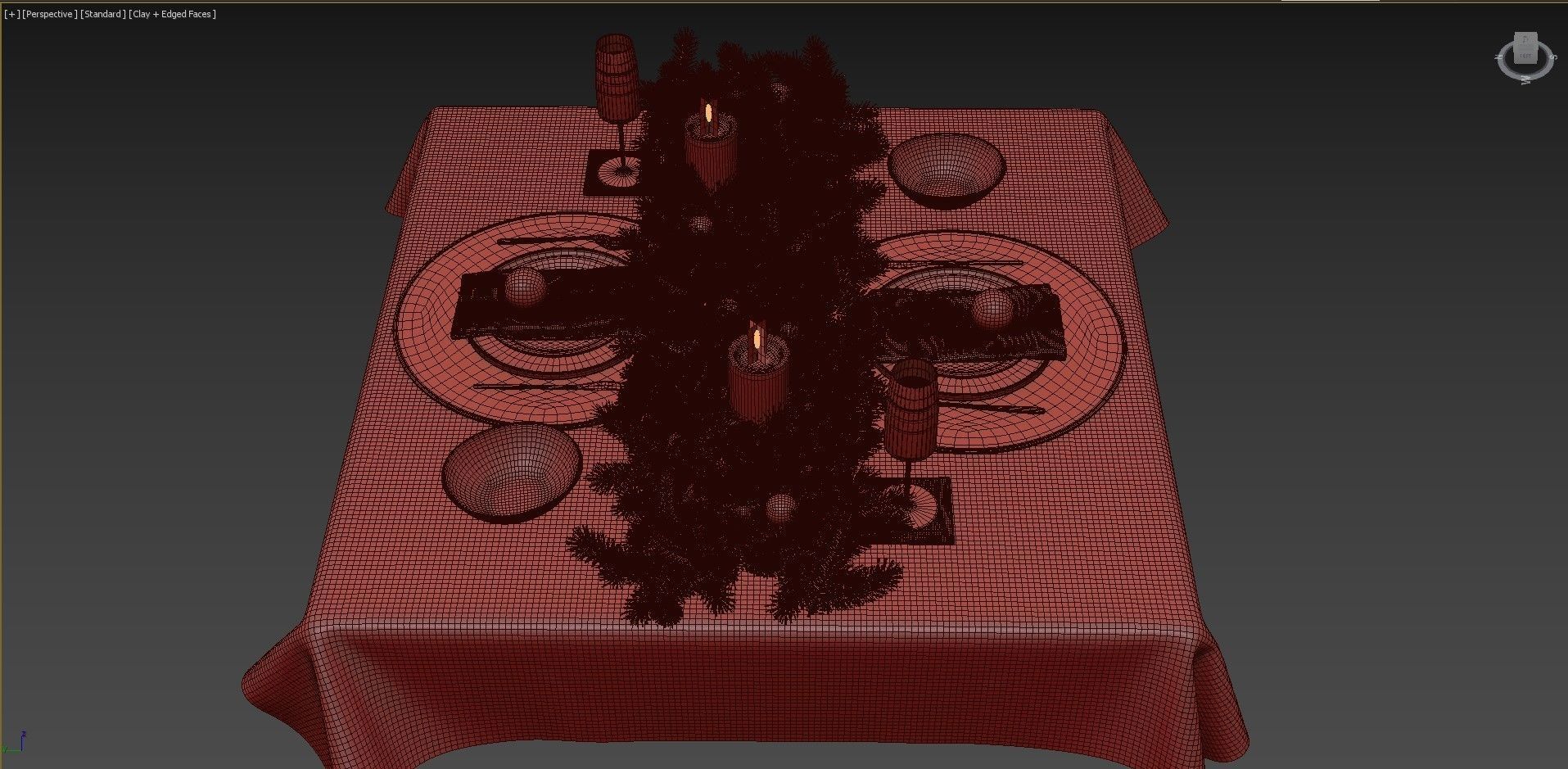 New Years table setting 3D model_17