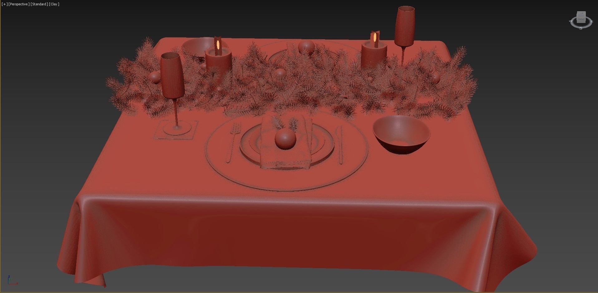 New Years table setting 3D model_13