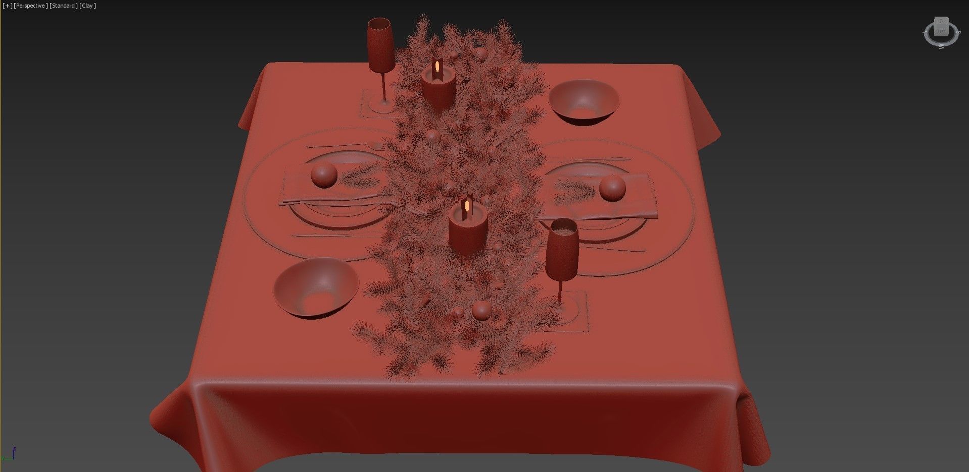 New Years table setting 3D model_12