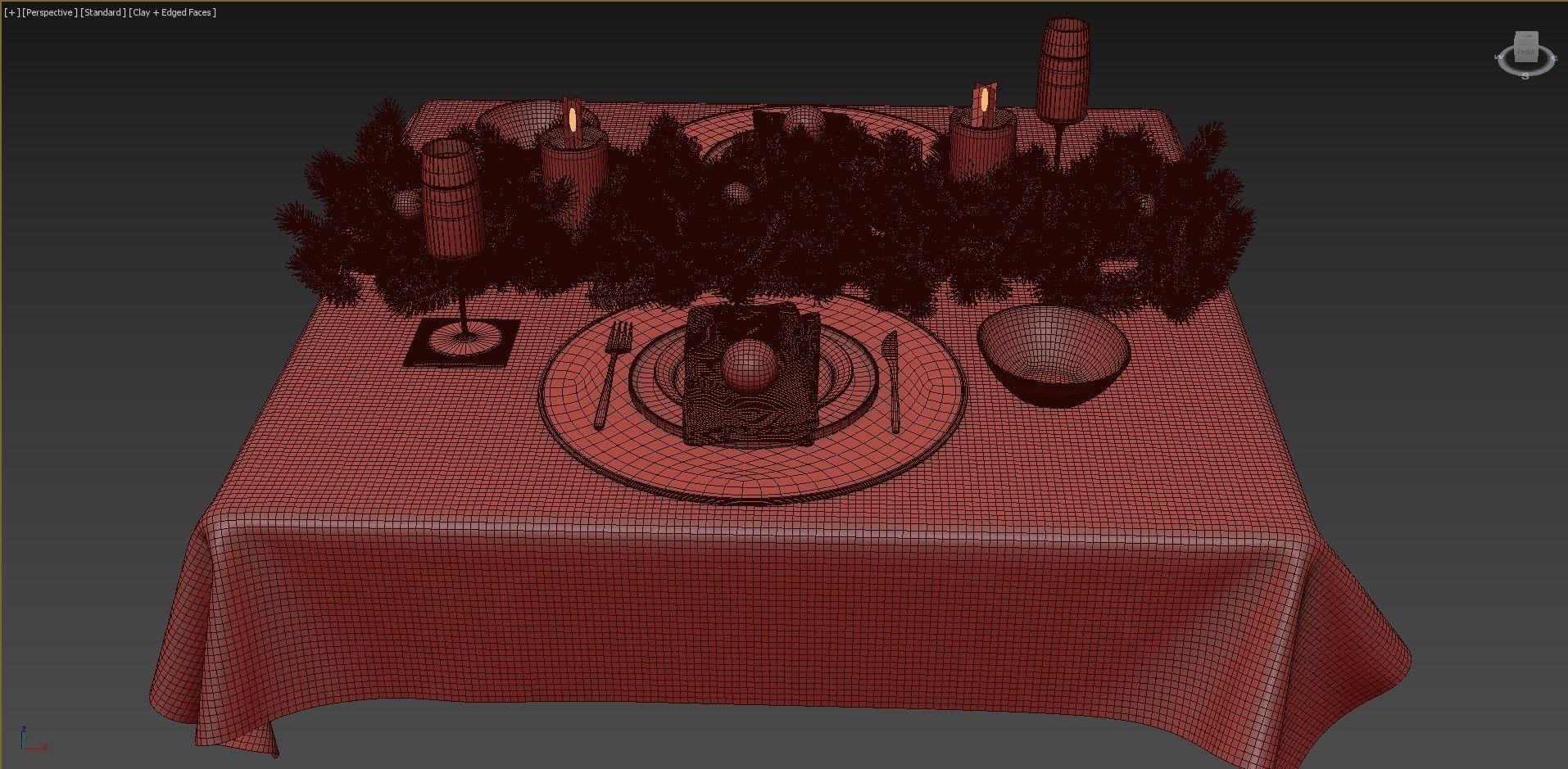 New Years table setting 3D model_15