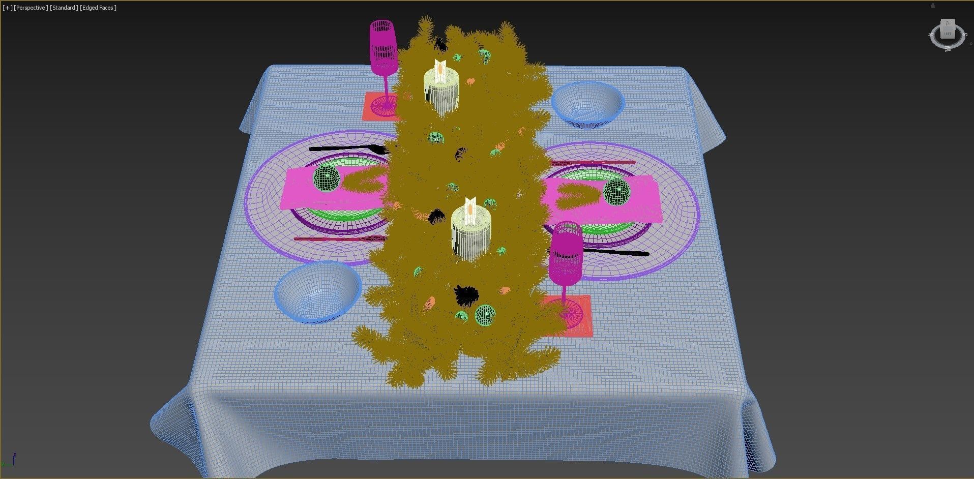New Years table setting 3D model_10