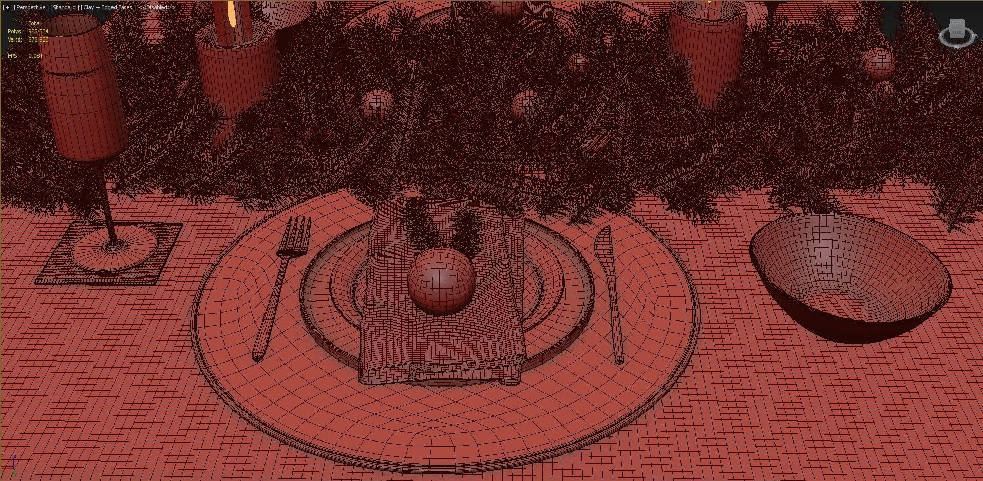 New Years table setting 3D model_16