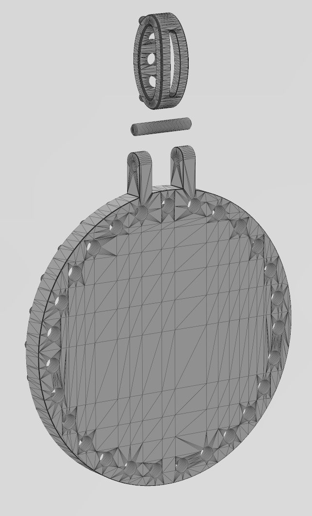  ANKH eternal key of life  diamond pendant with bail 3D print model_14