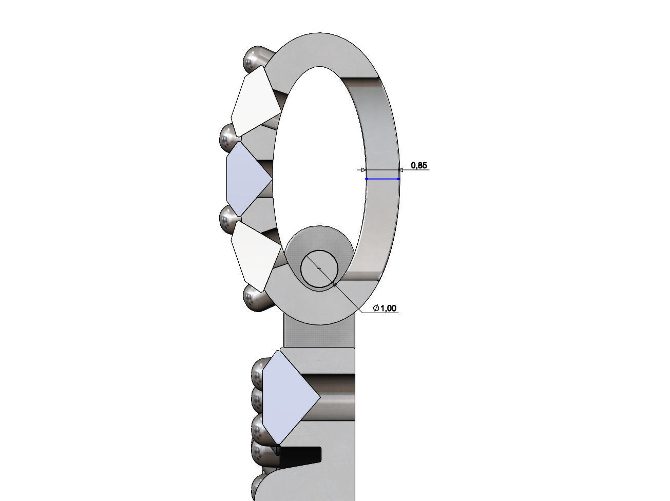  ANKH eternal key of life  diamond pendant with bail 3D print model_7