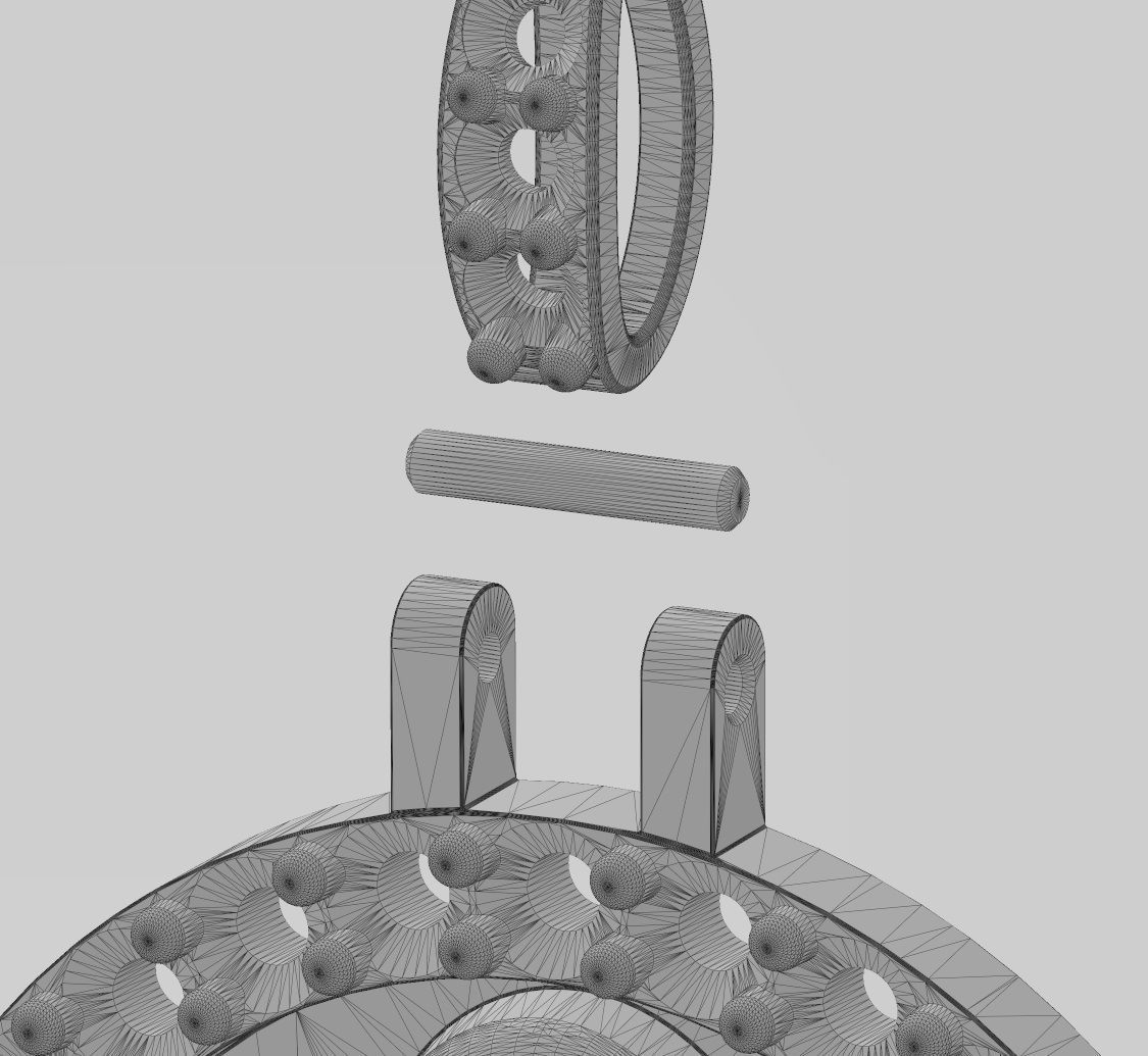  ANKH eternal key of life  diamond pendant with bail 3D print model_15