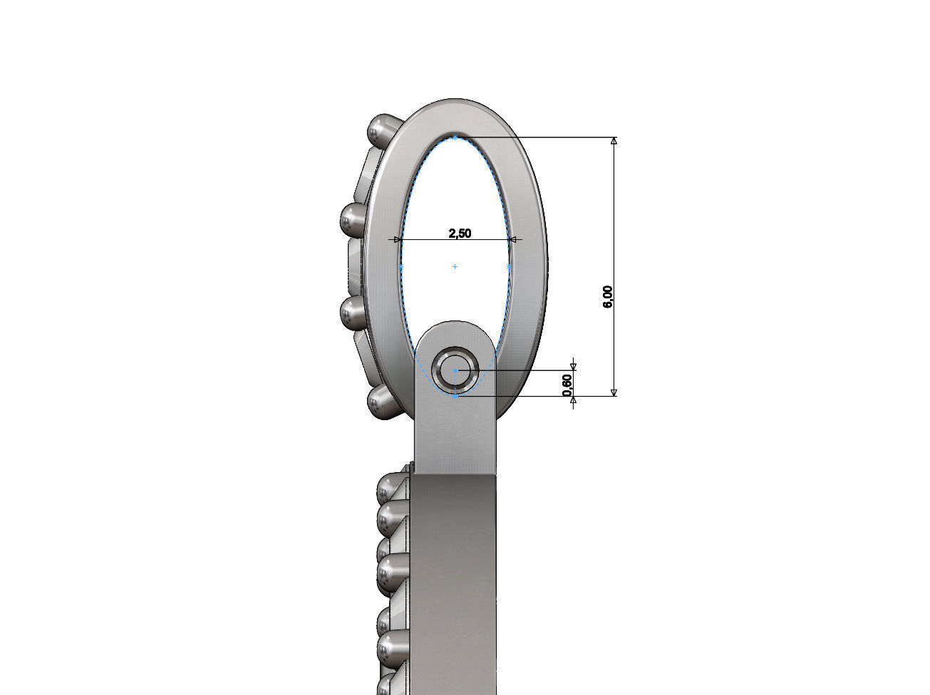  ANKH eternal key of life  diamond pendant with bail 3D print model_8