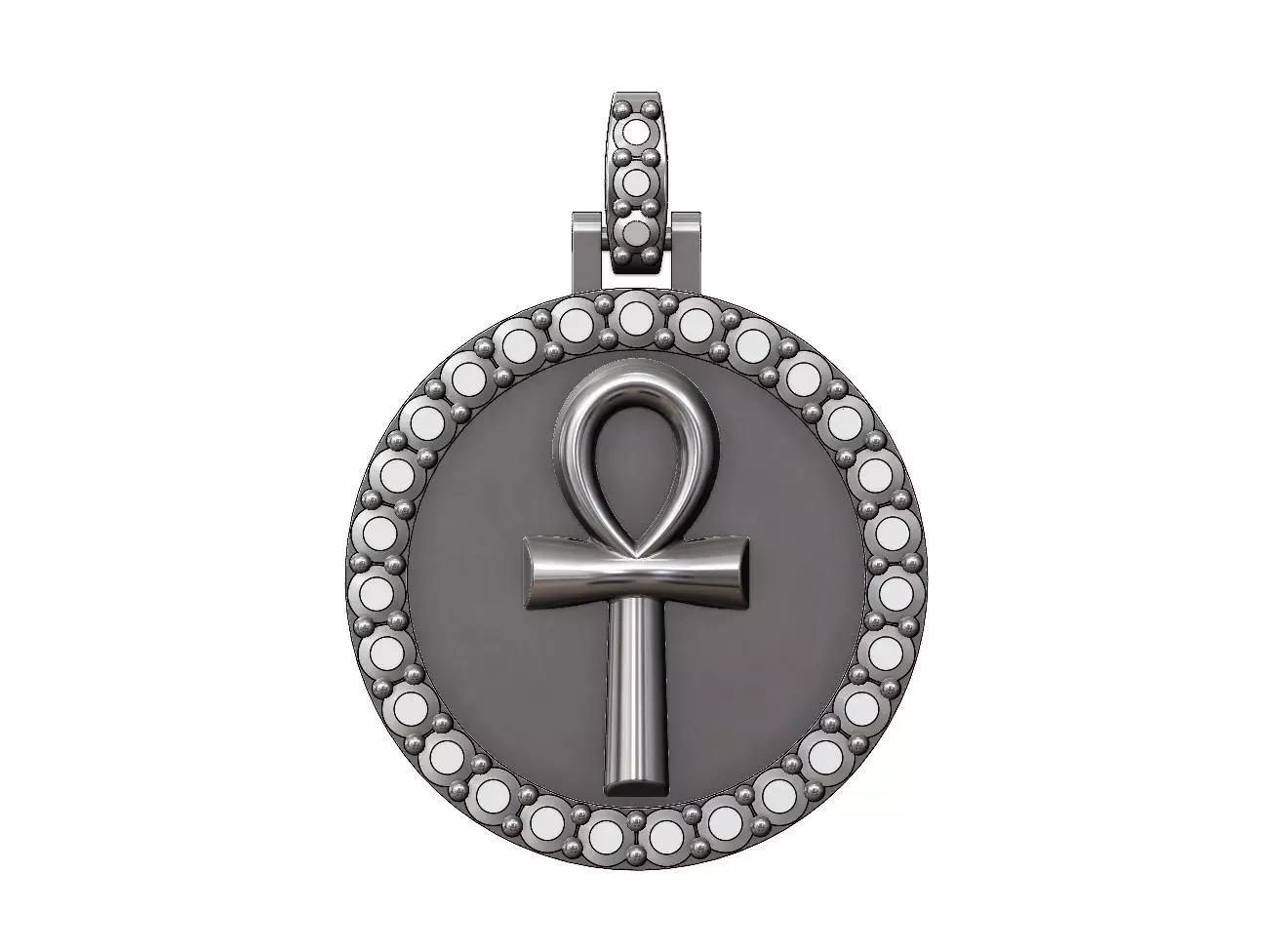  ANKH eternal key of life  diamond pendant with bail 3D print model_0