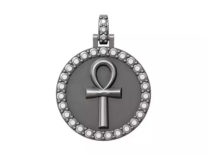 ANKH eternal key of life  diamond pendant with bail
