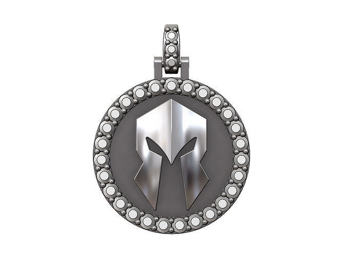 Spartan helmet diamond pendant with bail  3D print model