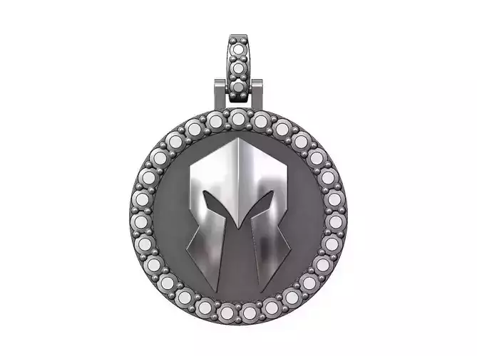 Spartan helmet diamond pendant with bail  3D print model