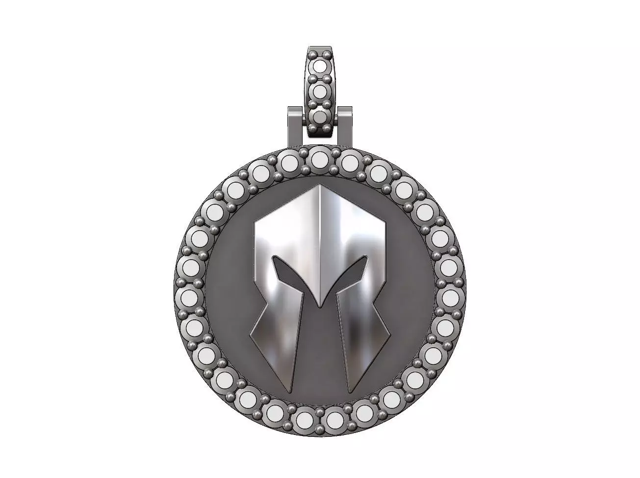 Spartan helmet diamond pendant with bail 3D print model