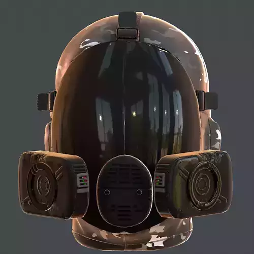 Gas mask helmet 3d model scifi Low-poly 