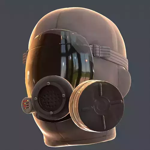Gas mask helmet 3d model scifi Low-poly 
