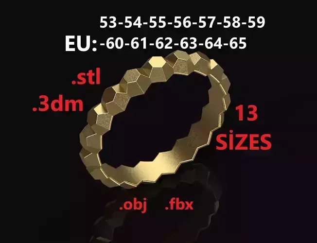 Model 234 Facet Hexagonal Ring 3 EU Size 13 Rings