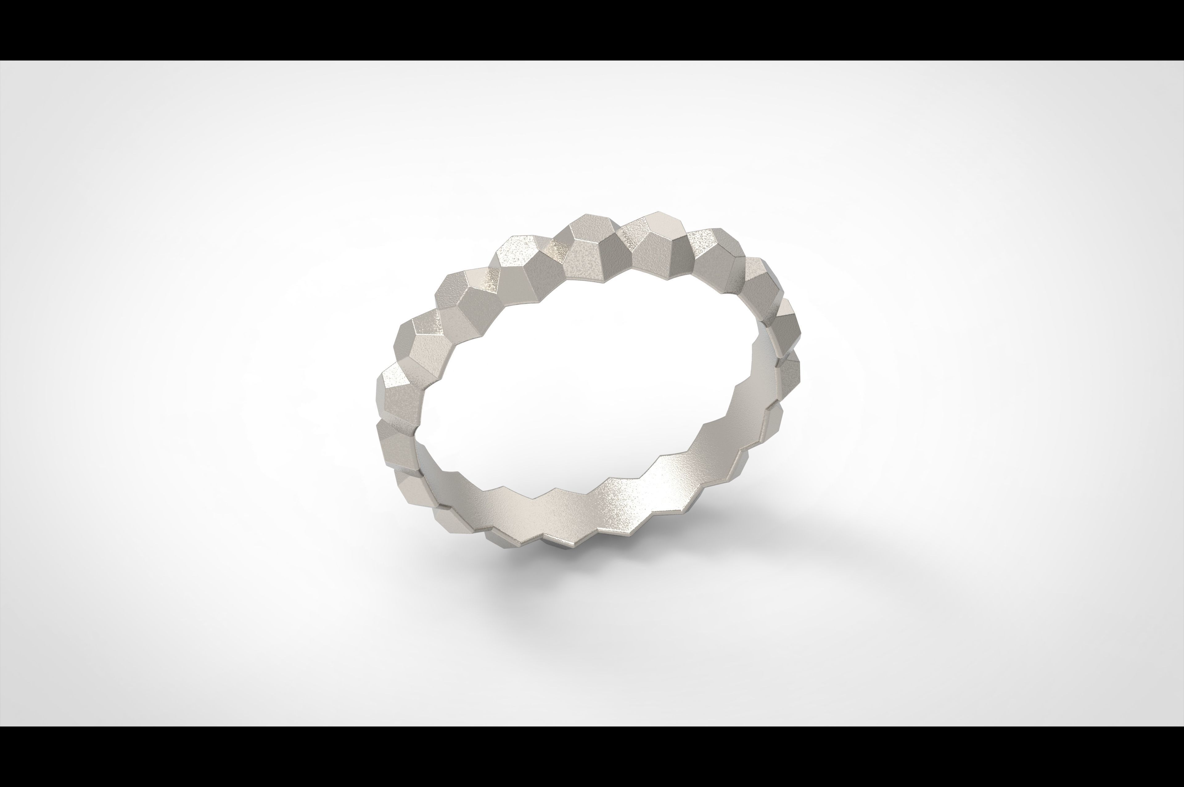 Model 235 Facet Hexagonal Ring 3 US Size 13 Rings 3D print model_4