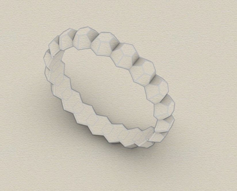 Model 235 Facet Hexagonal Ring 3 US Size 13 Rings 3D print model_9