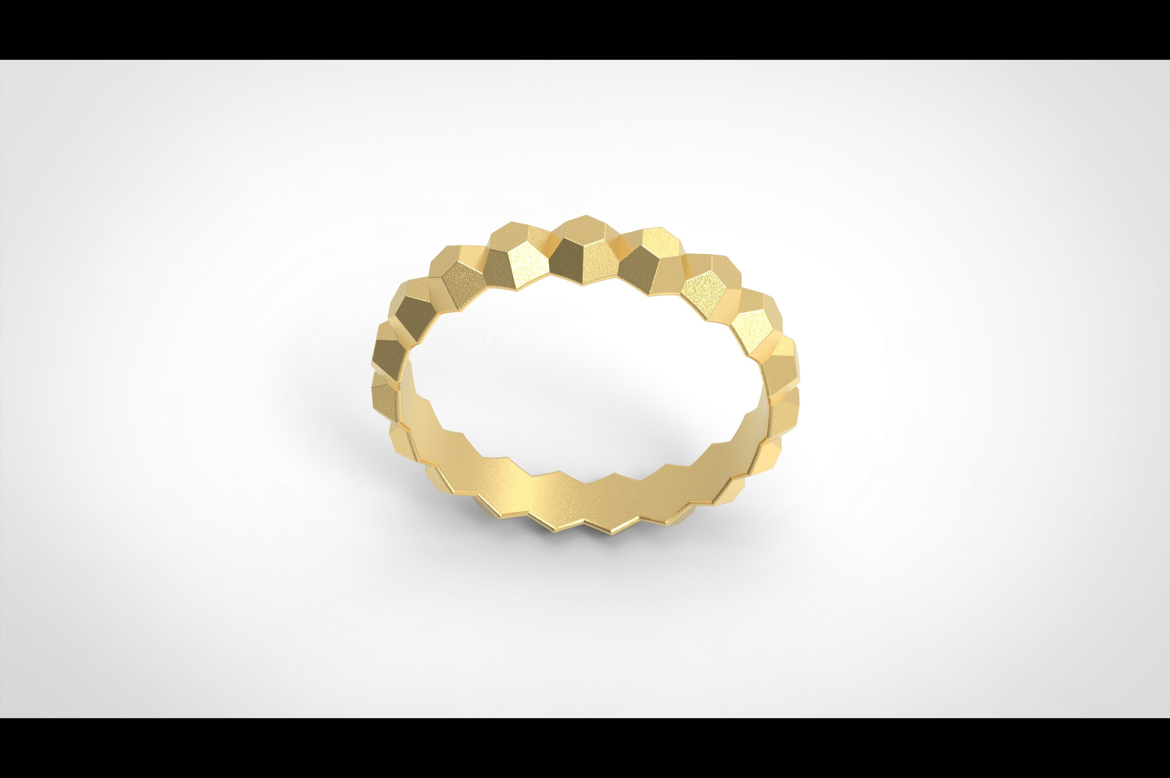 Model 235 Facet Hexagonal Ring 3 US Size 13 Rings 3D print model_2