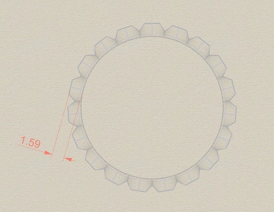 Model 235 Facet Hexagonal Ring 3 US Size 13 Rings 3D print model_7