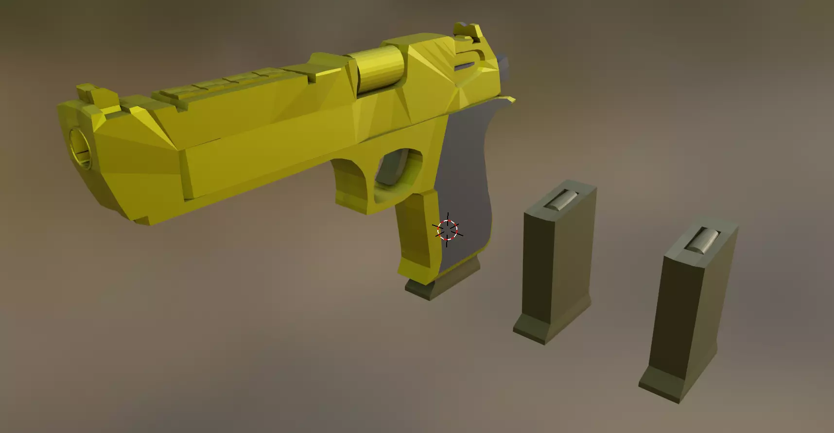 Golden Desert Eagle - LOW POLY - Game Engine Ready Low-poly 3D model_0