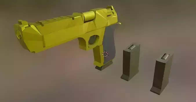 Golden Desert Eagle - LOW POLY - Game Engine Ready