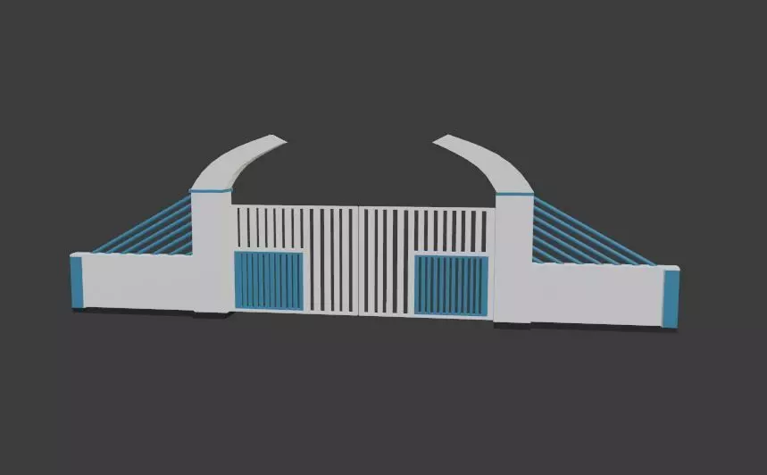 House gate 3d model Free low-poly 3D model_0