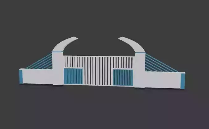 House gate 3d model Free low-poly 3D model