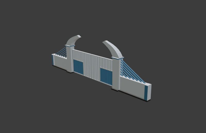 House gate 3d model Free low-poly 3D model_1