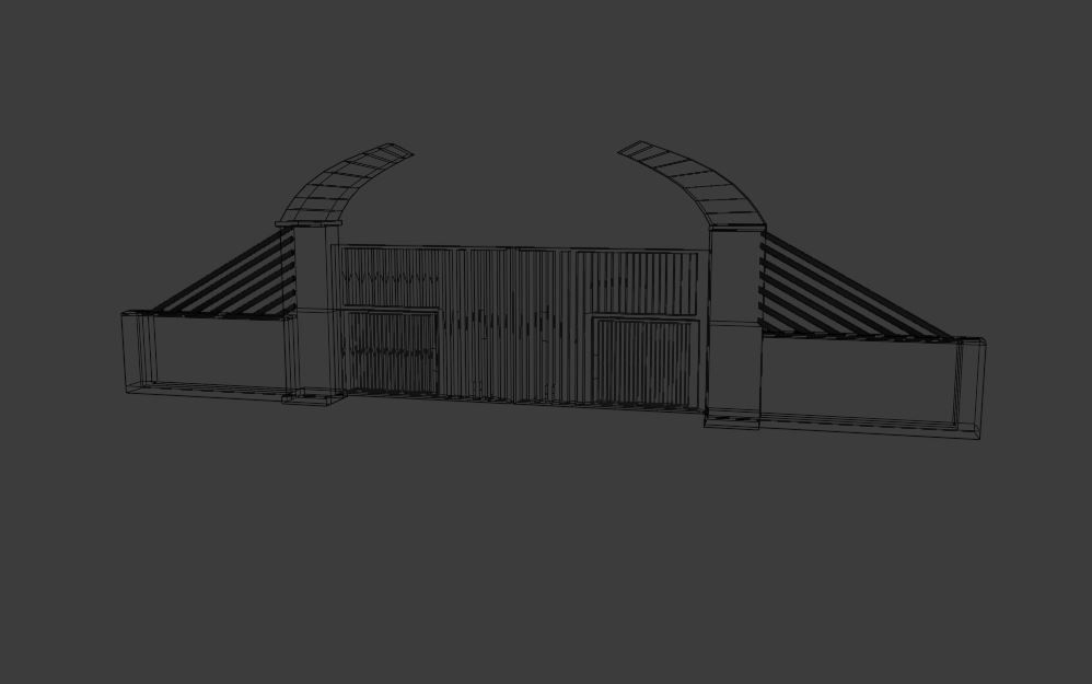 House gate 3d model Free low-poly 3D model_2
