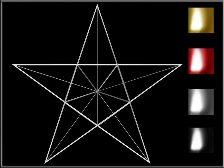 Wire Star Low-poly 3D model_8