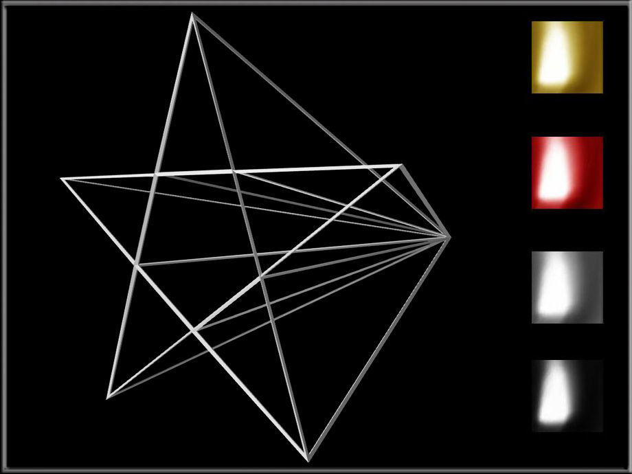 Wire Star Low-poly 3D model_14
