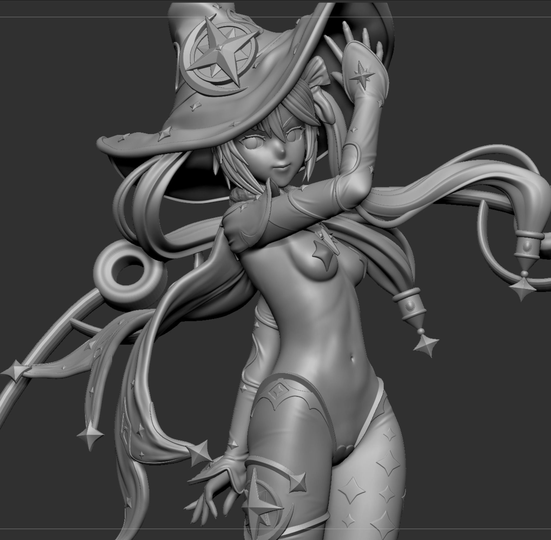 Mona Genshin Impact NSFW -NUDE- HIDEF KEYED  3D print model_7