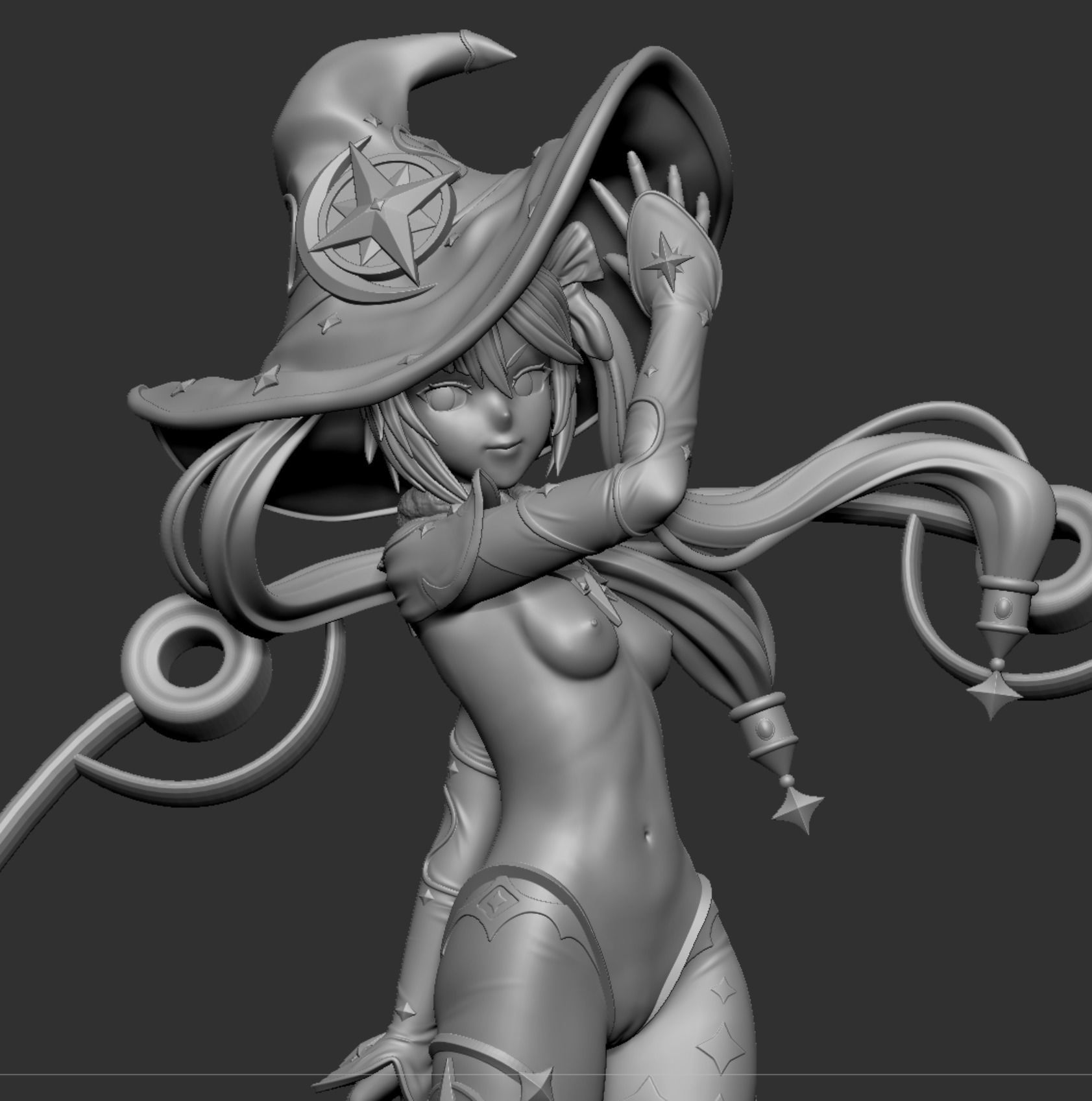 Mona Genshin Impact NSFW -NUDE- HIDEF KEYED  3D print model_1