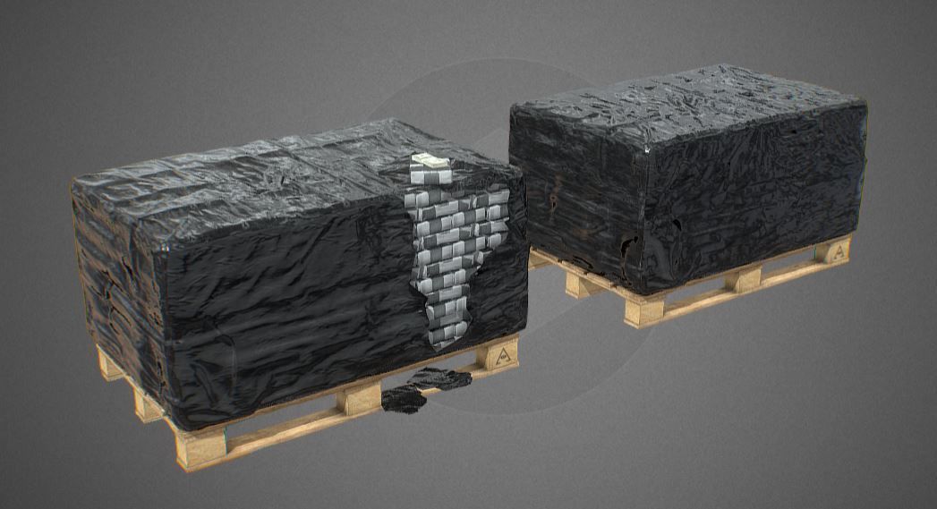 Cocaine and Money Pack Low-poly 3D model_3