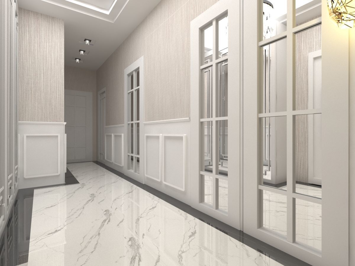 hall design Low-poly 3D model_2