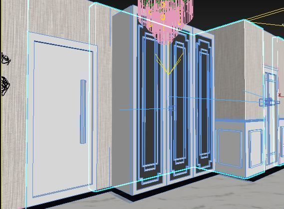 hall design Low-poly 3D model_3