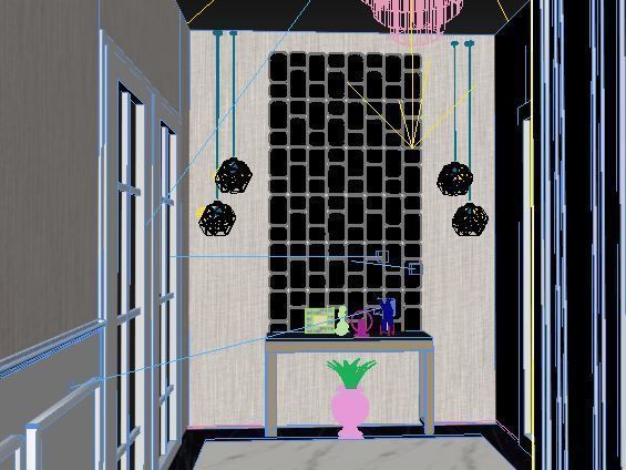 hall design Low-poly 3D model_4