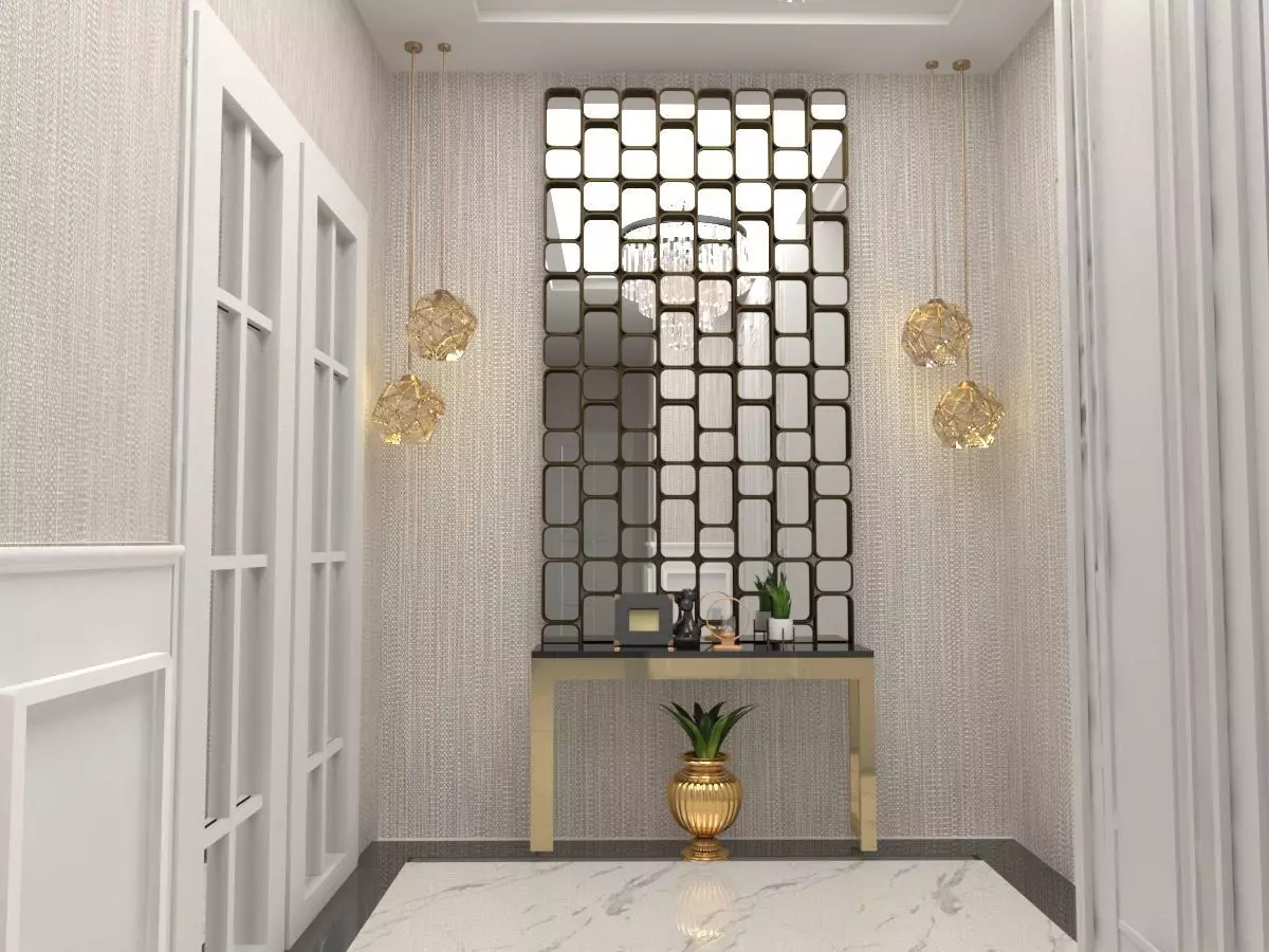 hall design Low-poly 3D model_0