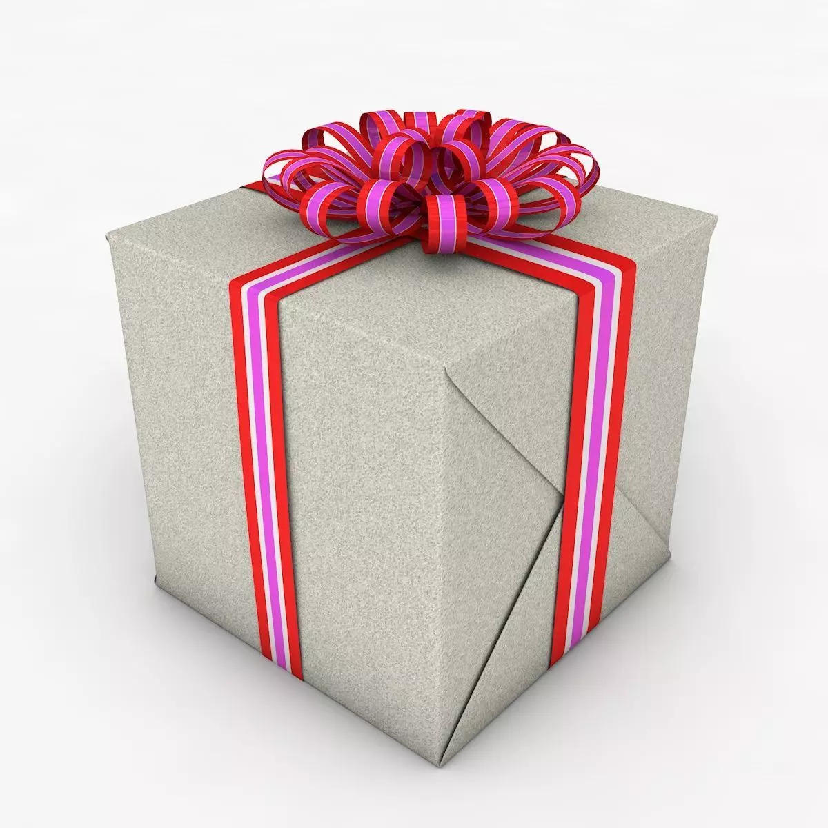 Gift Box Cube Low Poly Low-poly 3D model