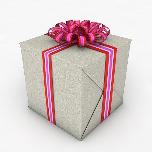 Gift Box Cube Low Poly Low-poly 3D model