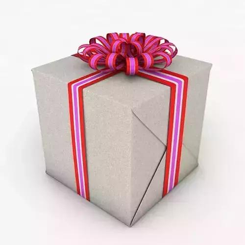 Gift Box Cube Low Poly Low-poly 3D model