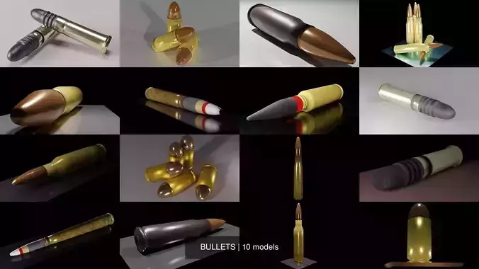 BULLETS three 3D Model Collection