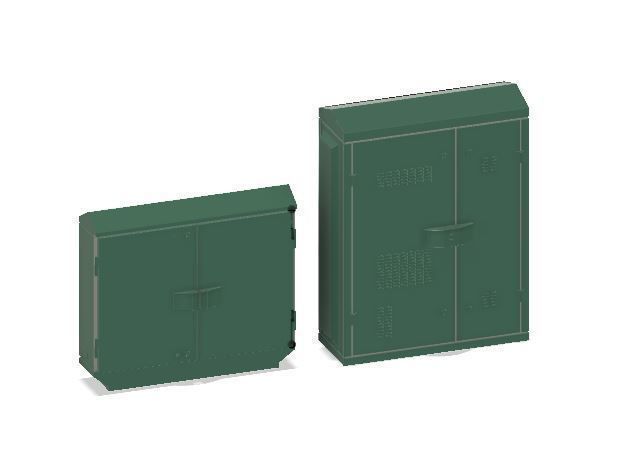 Model Railway BT Green Street Cabinets Telephone and Broadband 3D print model_1