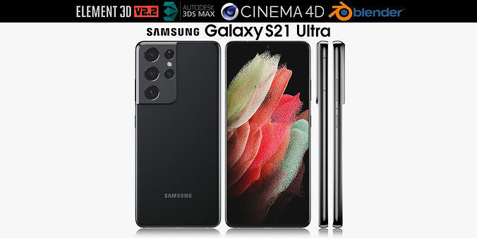 Samsung Galaxy S21 Ultra black 3D model