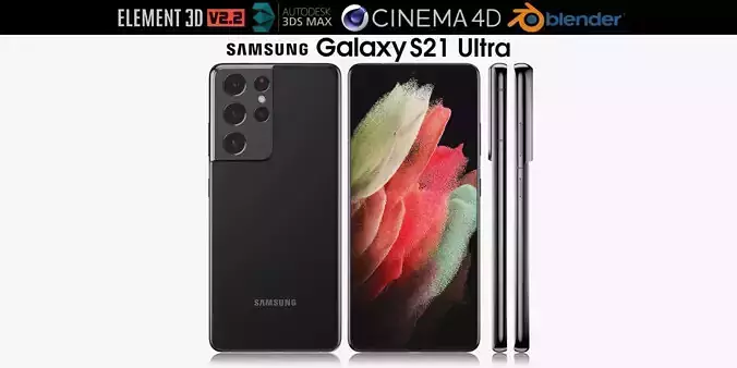 Samsung Galaxy S21 Ultra black 3D model