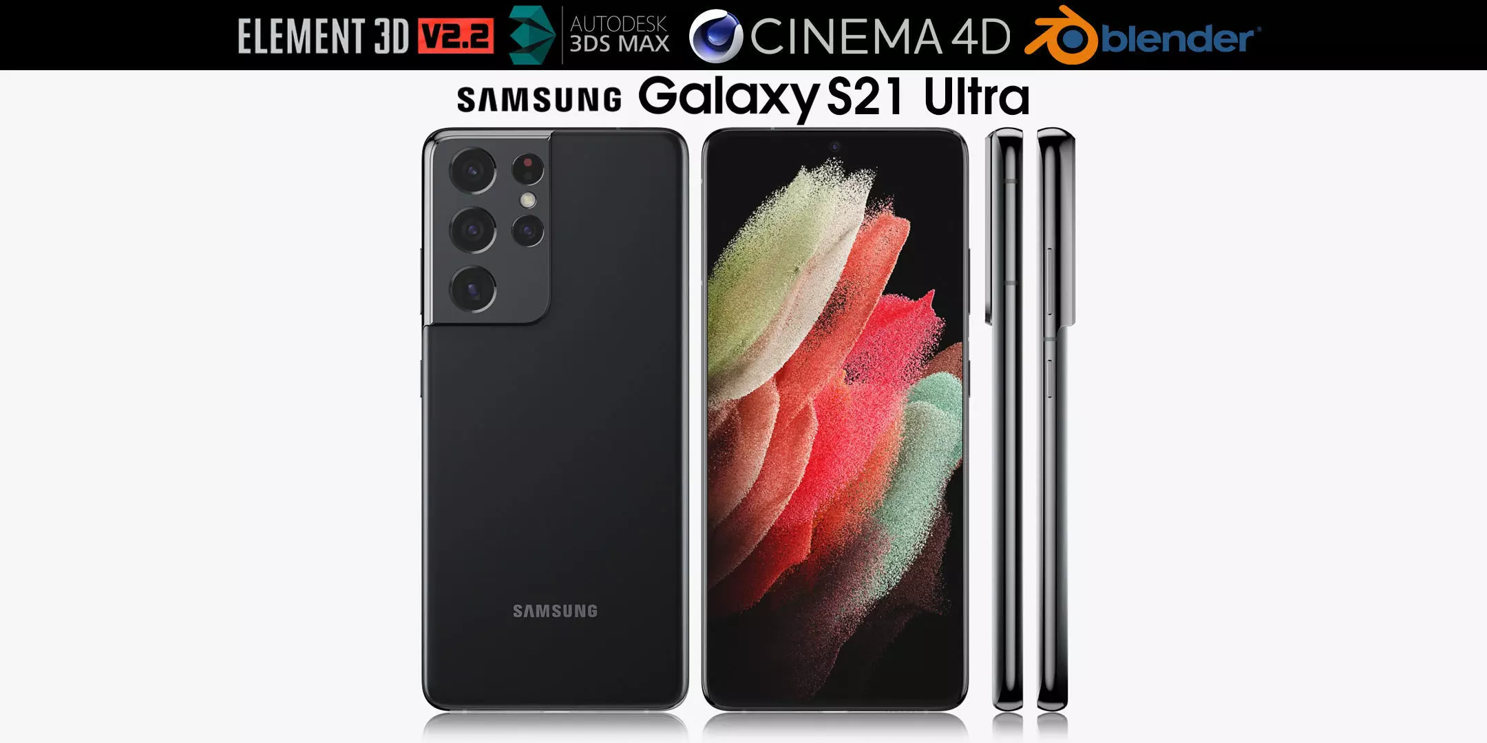 Samsung Galaxy S21 Ultra black 3D model_0