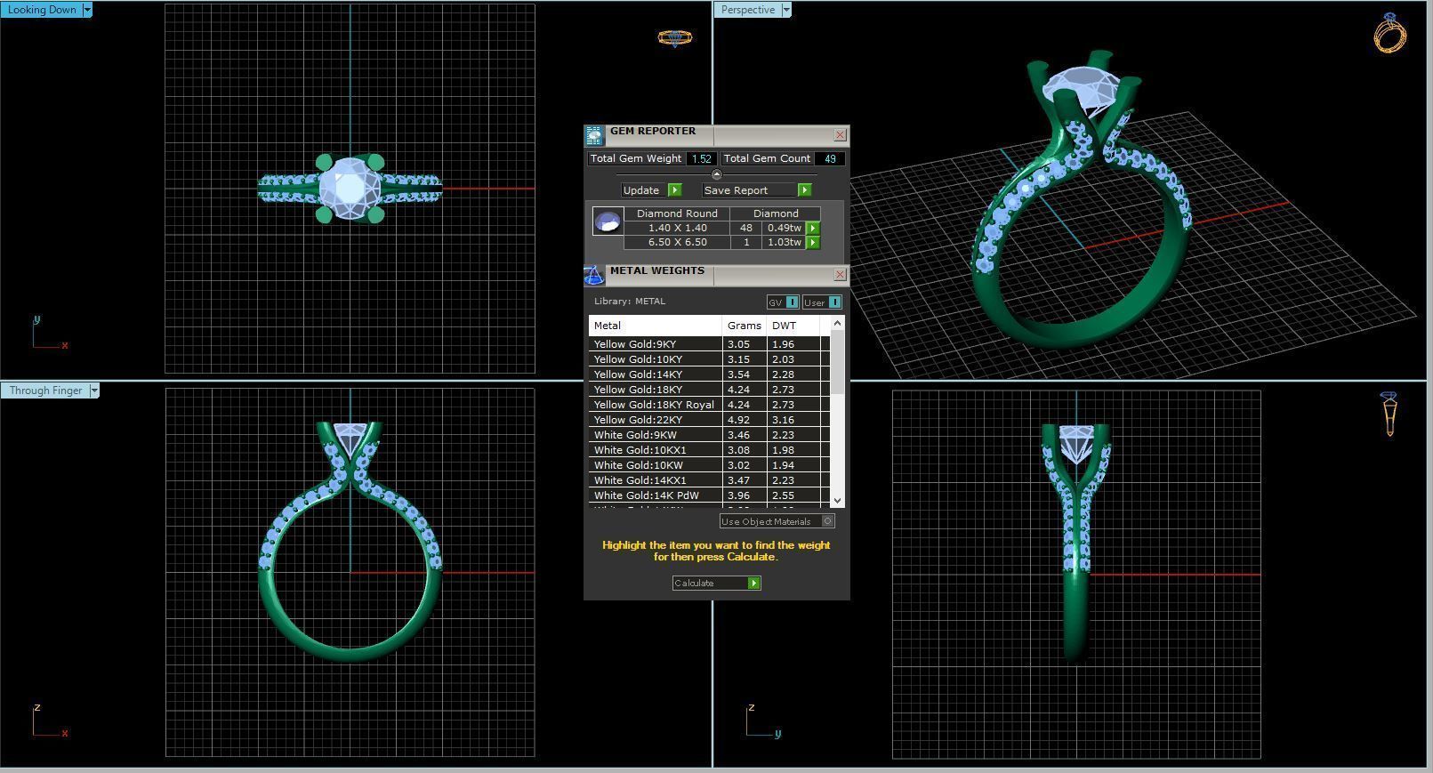 Diamond ring 3D print model_5