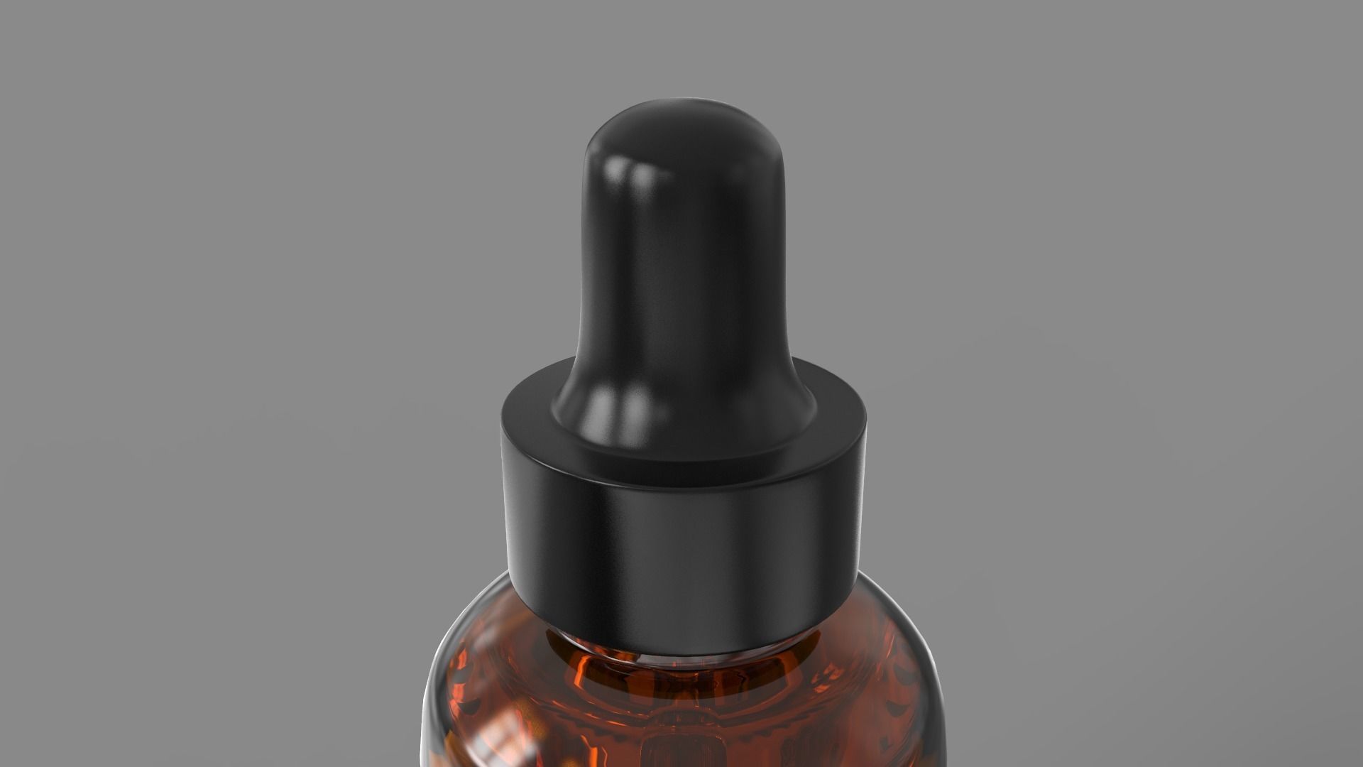 Amber Glass Bottles with Dropers - 3 Sizes 3D model_4